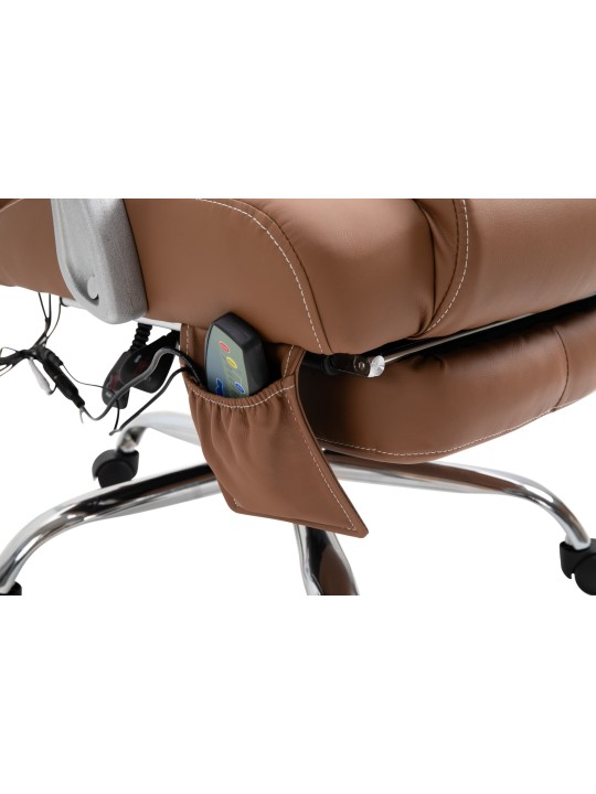 Cadeira de escritório Pacific com função de massagem, castanho claro