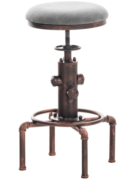 Conjunto de 2 bancos altos Lumos vintage em pele sintética bronze, cinza escuro