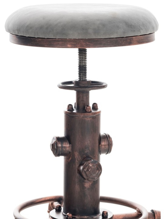 Conjunto de 2 bancos altos Lumos vintage em pele sintética bronze, cinza escuro