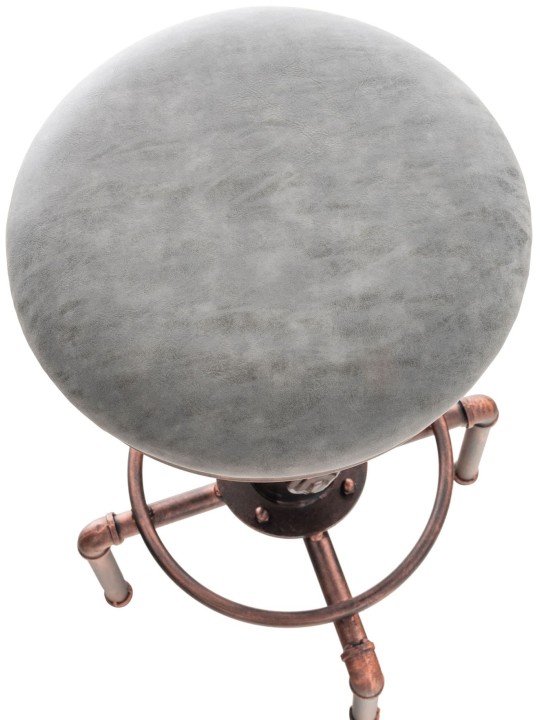 Conjunto de 2 bancos altos Lumos vintage em pele sintética bronze, cinza escuro