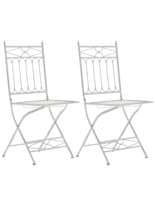Conjunto de 2 cadeiras dobráveis ​​Asina, branco antigo