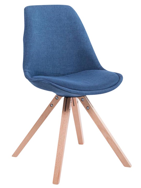 Conjunto de 4 cadeiras para visitantes em tecido Toulouse Square Natura, azul