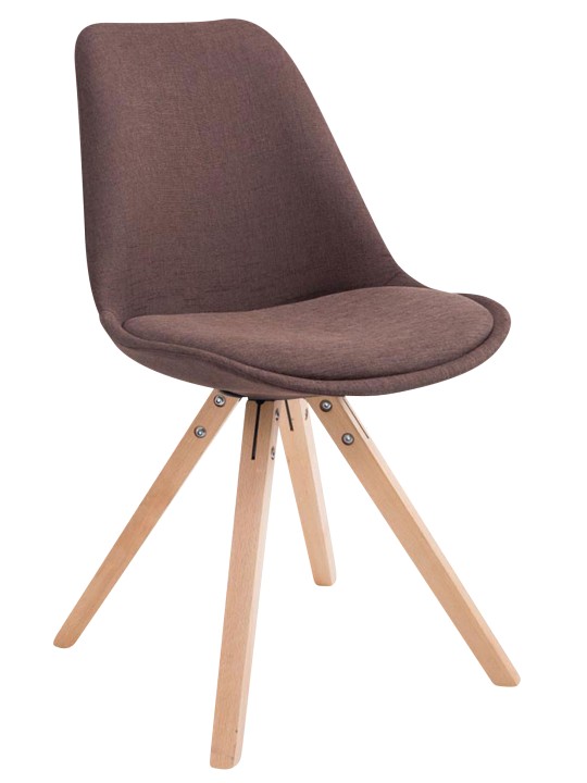 Conjunto de 4 cadeiras para visitantes em tecido Toulouse Square Natura, castanho