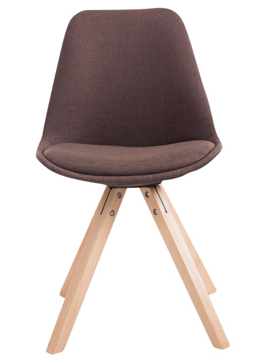 Conjunto de 4 cadeiras para visitantes em tecido Toulouse Square Natura, castanho