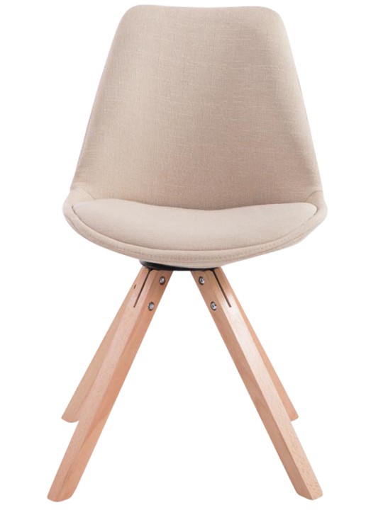Conjunto de 4 cadeiras para visitantes em tecido Toulouse Square Natura, creme