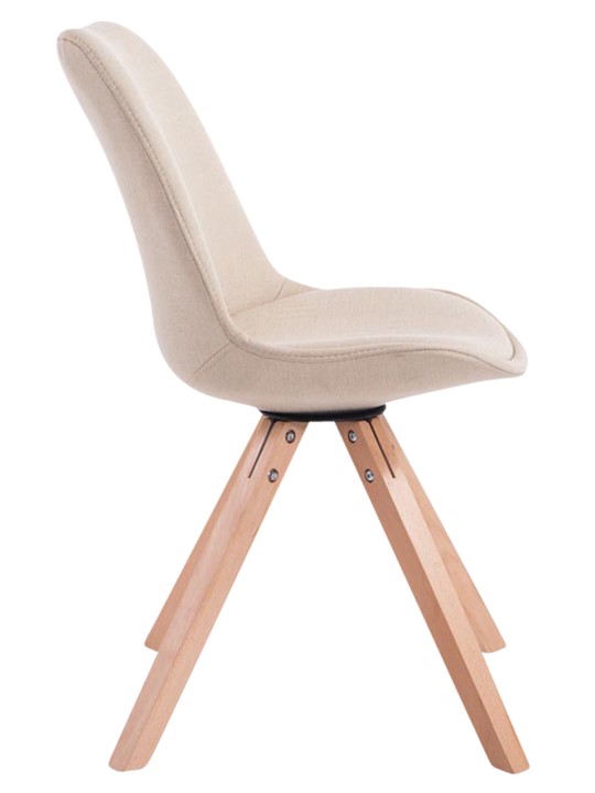 Conjunto de 4 cadeiras para visitantes em tecido Toulouse Square Natura, creme