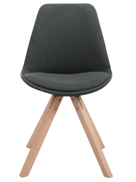 Conjunto de 4 cadeiras para visitantes em tecido Toulouse Square Natura, cinza escuro