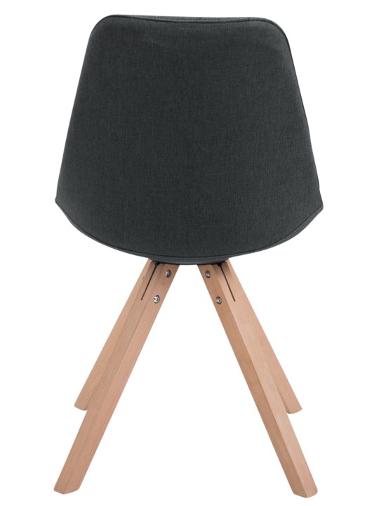 Conjunto de 4 cadeiras para visitantes em tecido Toulouse Square Natura, cinza escuro