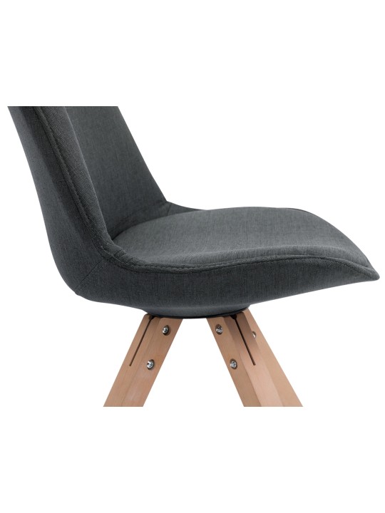 Conjunto de 4 cadeiras para visitantes em tecido Toulouse Square Natura, cinza escuro