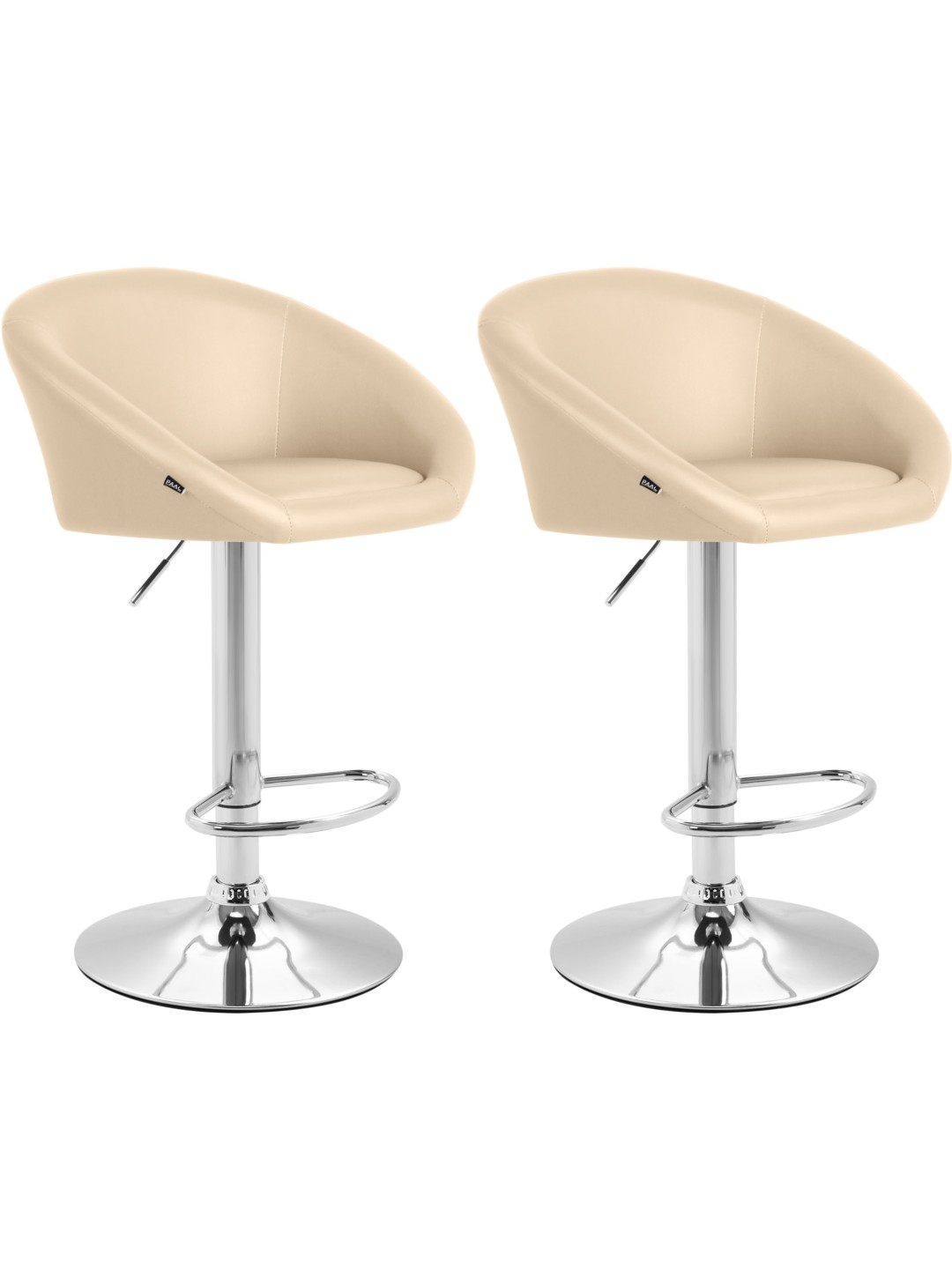 Conjunto de 2 bancos altos Miami V2 em pele sintética C, creme