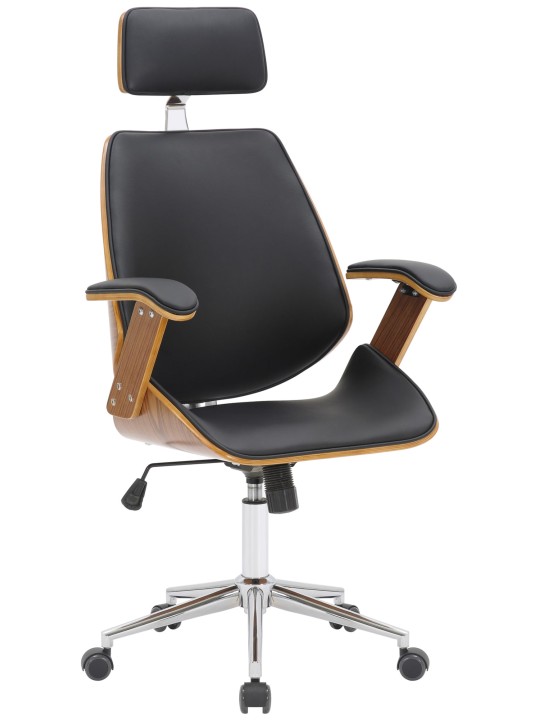 Cadeira de escritório de couro sintético Chicago, nogueira/preto