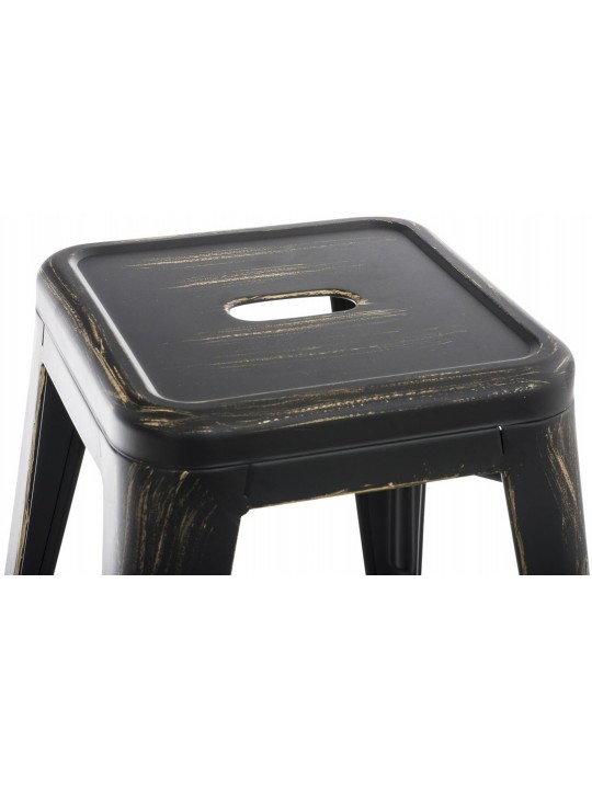 Conjunto de 4 bancos Armin, preto-dourado Conjunto de 4 bancos Armin, preto-dourado
