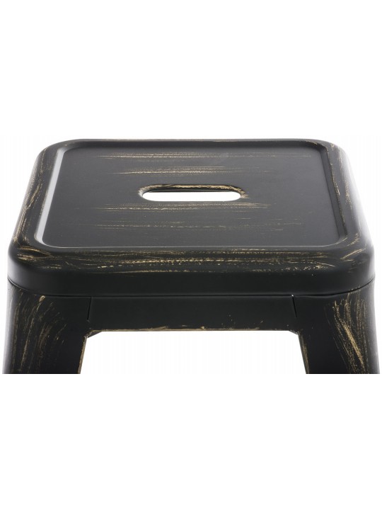 Conjunto de 4 bancos Armin, preto-dourado Conjunto de 4 bancos Armin, preto-dourado
