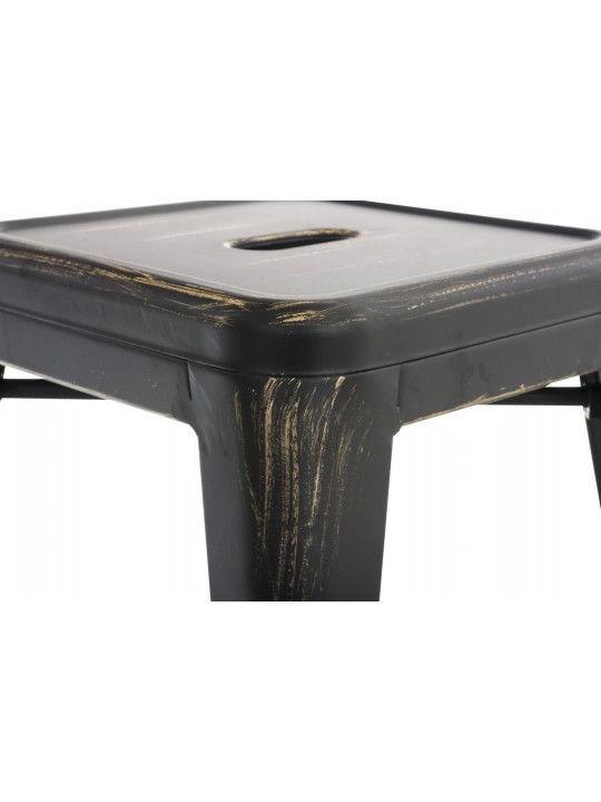 Conjunto de 4 bancos Armin, preto-dourado Conjunto de 4 bancos Armin, preto-dourado