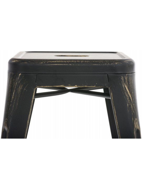 Conjunto de 4 bancos Armin, preto-dourado Conjunto de 4 bancos Armin, preto-dourado