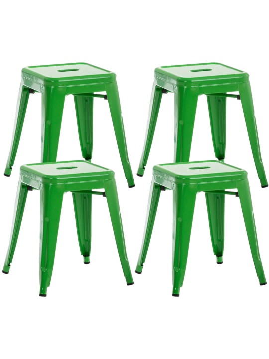 Conjunto de 4 bancos Armin, verde Conjunto de 4 bancos Armin, verde