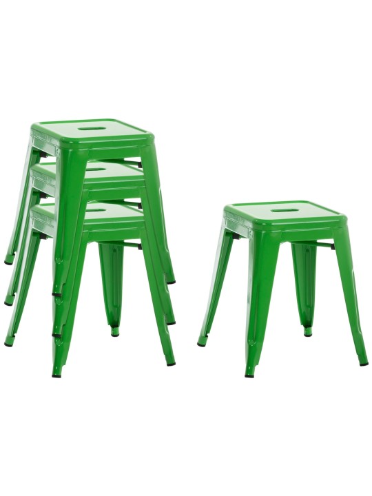 Conjunto de 4 bancos Armin, verde Conjunto de 4 bancos Armin, verde