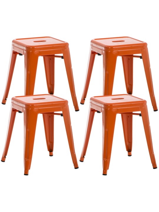 Conjunto de 4 bancos Armin, laranja