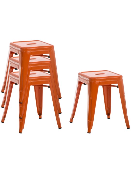 Conjunto de 4 bancos Armin, laranja