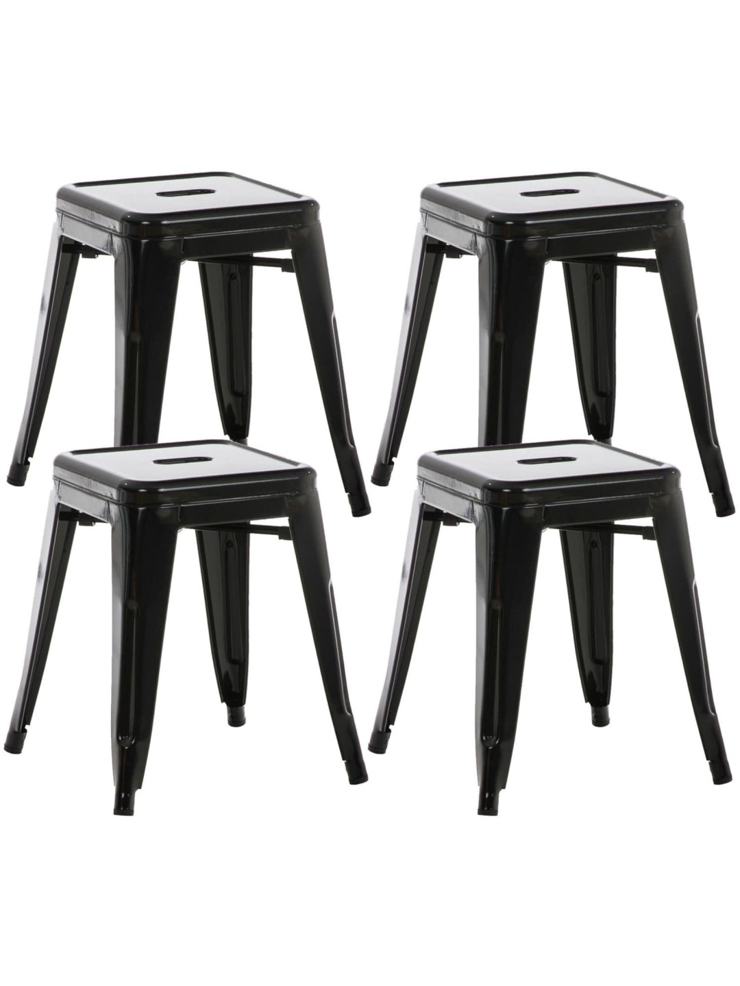 Conjunto de 4 bancos Armin, preto