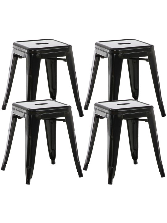 Conjunto de 4 bancos Armin, preto