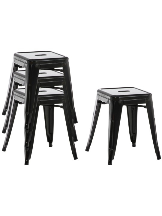 Conjunto de 4 bancos Armin, preto