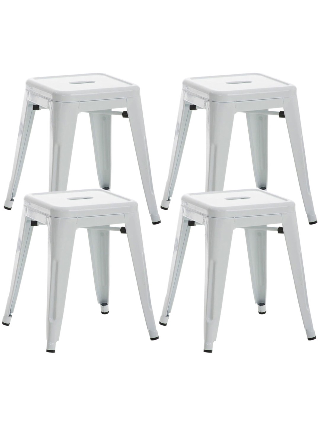 Conjunto de 4 bancos Armin, branco