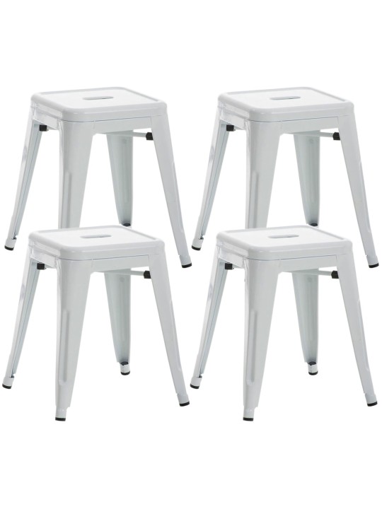 Conjunto de 4 bancos Armin, branco Conjunto de 4 bancos Armin, branco