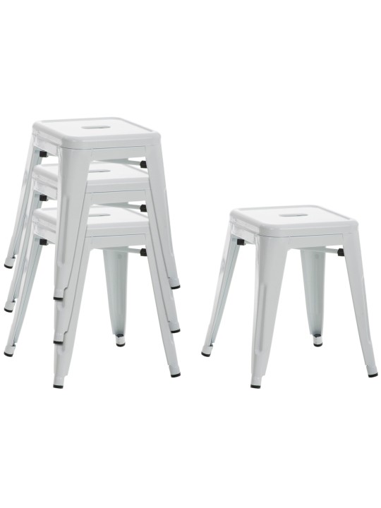 Conjunto de 4 bancos Armin, branco Conjunto de 4 bancos Armin, branco