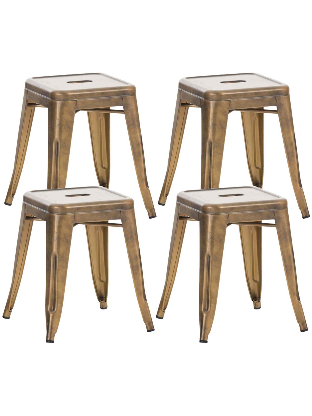 Conjunto de 4 bancos Armin, dourado