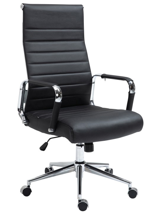 Cadeira de escritório Columbus couro verdadeiro, preto