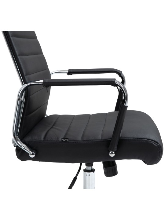 Cadeira de escritório Columbus couro verdadeiro, preto