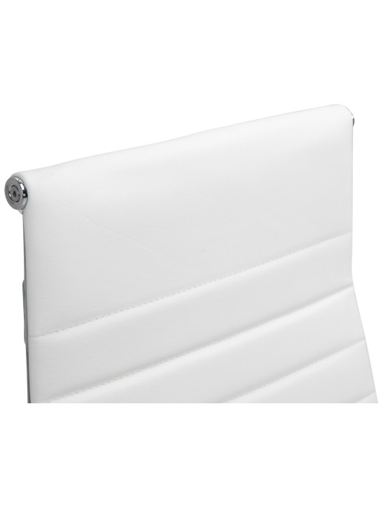 Cadeira de escritório Columbus couro verdadeiro, branco