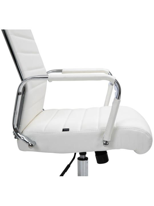 Cadeira de escritório Columbus couro verdadeiro, branco