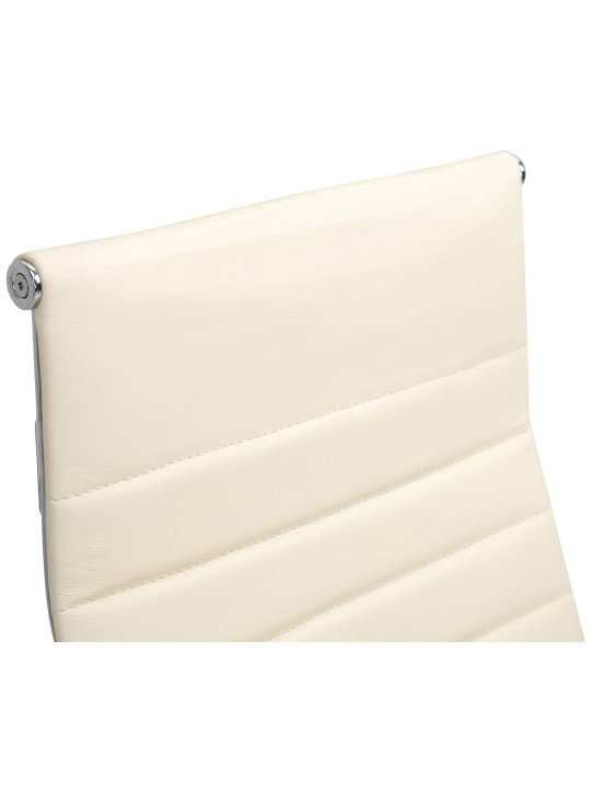 Cadeira de escritório Columbus couro verdadeiro, creme