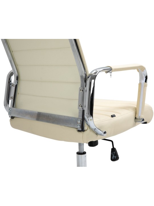 Cadeira de escritório Columbus couro verdadeiro, creme
