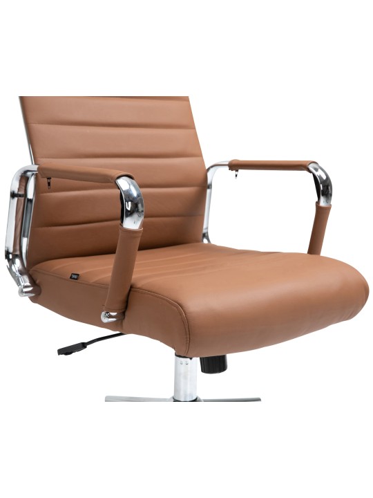 Cadeira de escritório Columbus couro verdadeiro, castanho claro