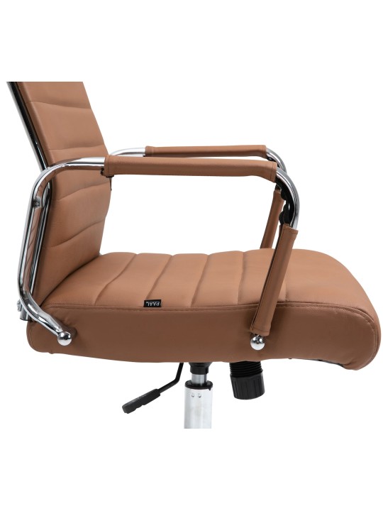 Cadeira de escritório Columbus couro verdadeiro, castanho claro