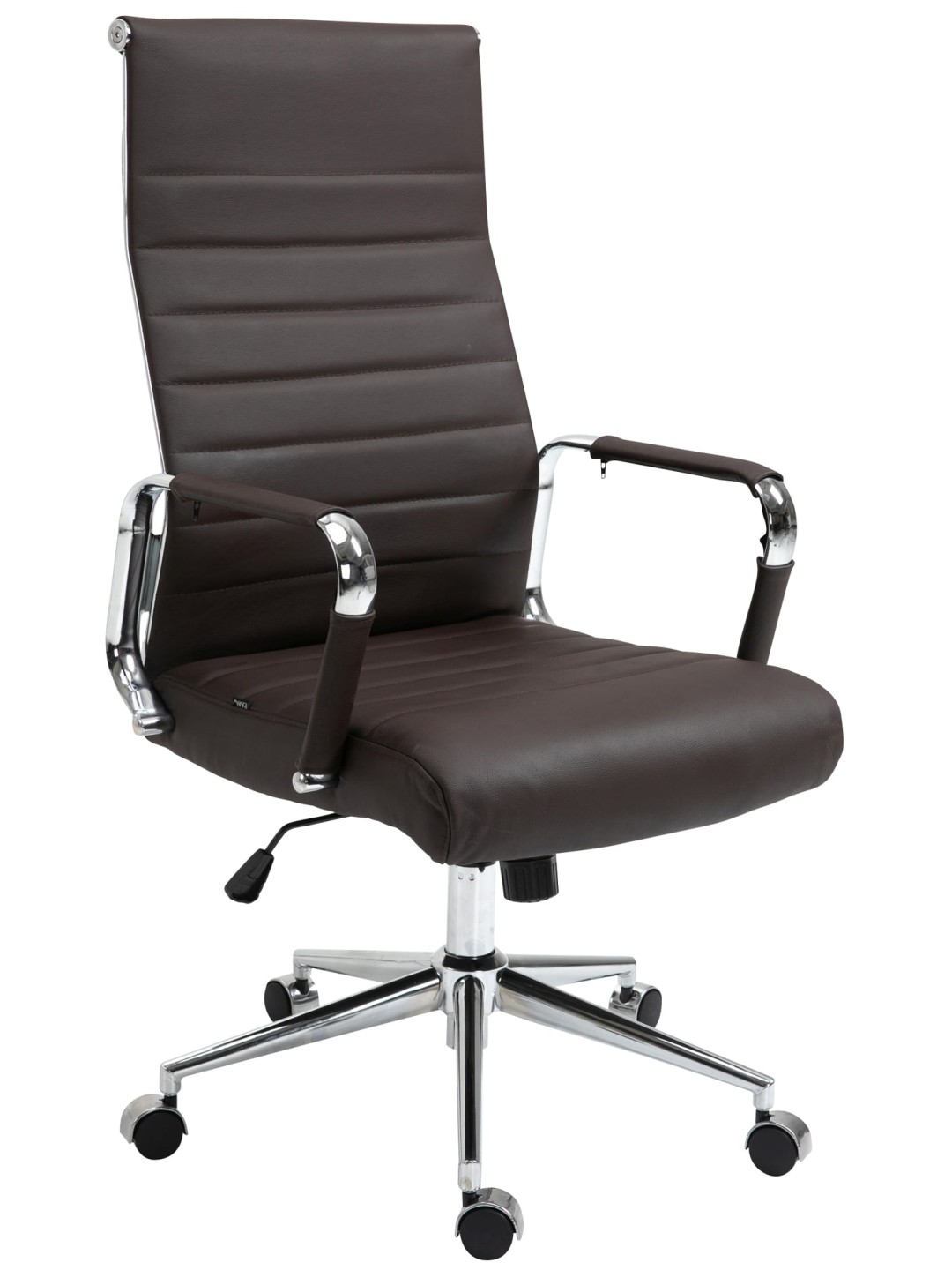 Cadeira de escritório Columbus couro verdadeiro, castanho