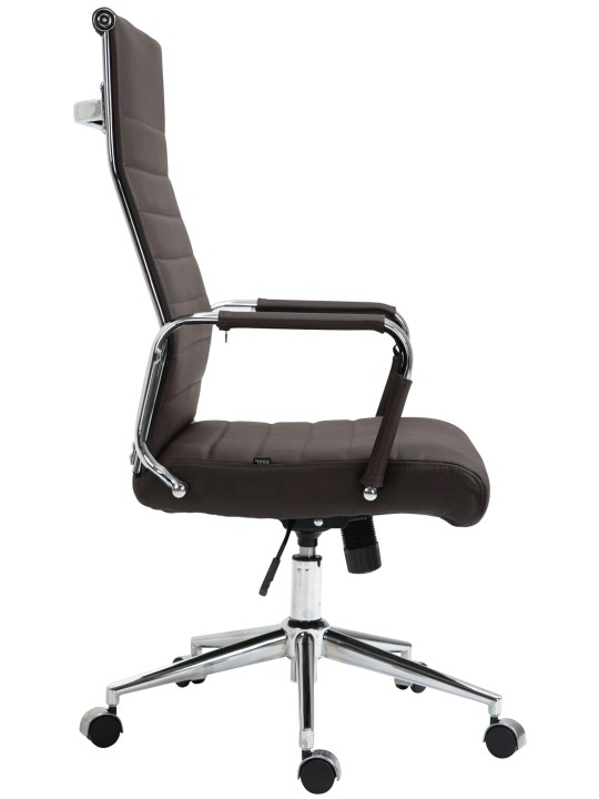 Cadeira de escritório Columbus couro verdadeiro, castanho