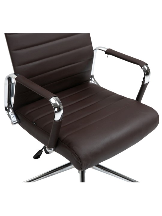 Cadeira de escritório Columbus couro verdadeiro, castanho