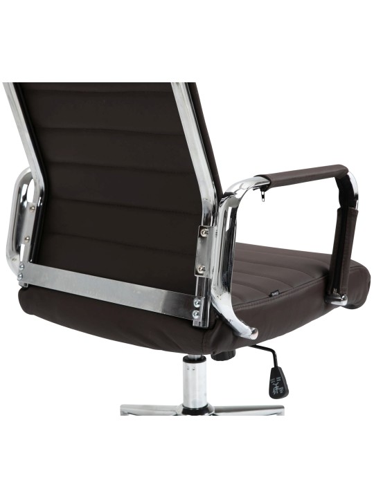 Cadeira de escritório Columbus couro verdadeiro, castanho