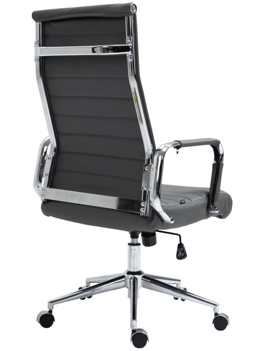 Cadeira de escritório Columbus couro verdadeiro, cinza