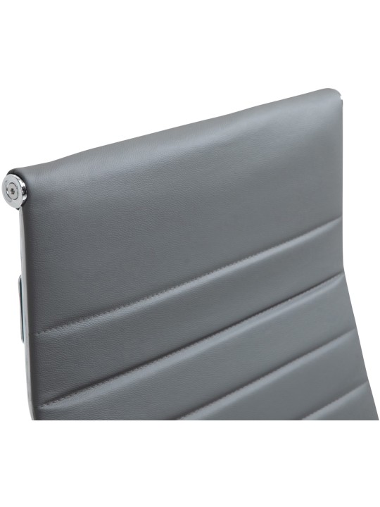 Cadeira de escritório Columbus couro verdadeiro, cinza