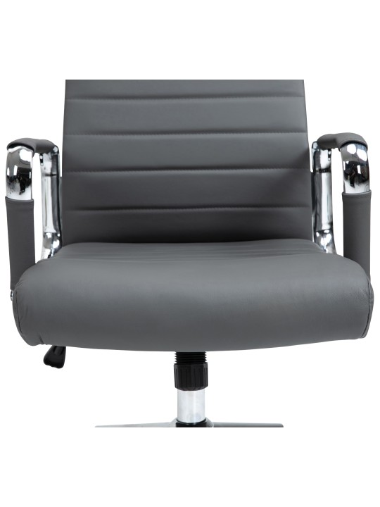 Cadeira de escritório Columbus couro verdadeiro, cinza