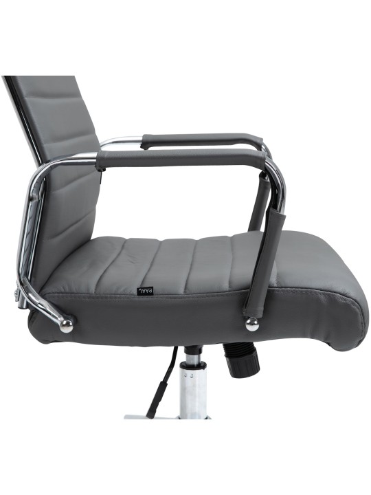 Cadeira de escritório Columbus couro verdadeiro, cinza