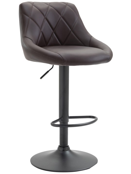 Banqueta alta Lazio em pele sintética, castanho