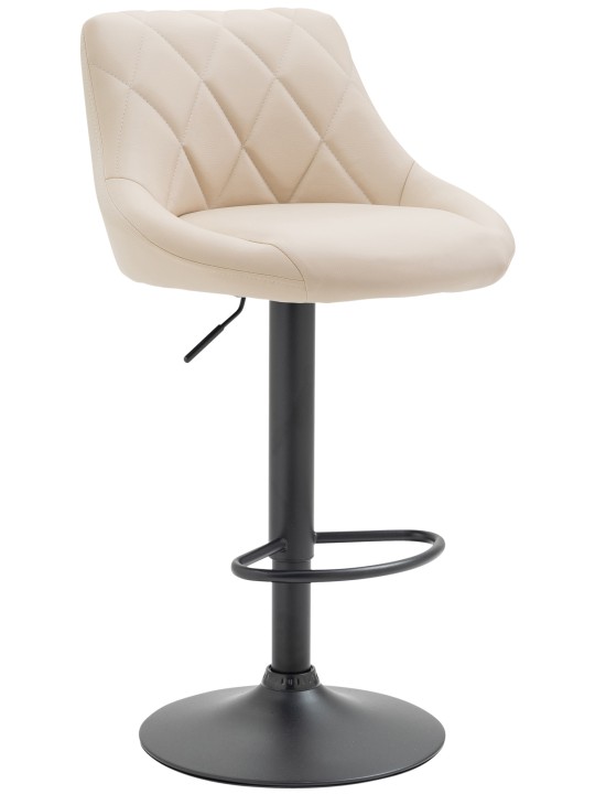 Banqueta alta Lazio em pele sintética, creme