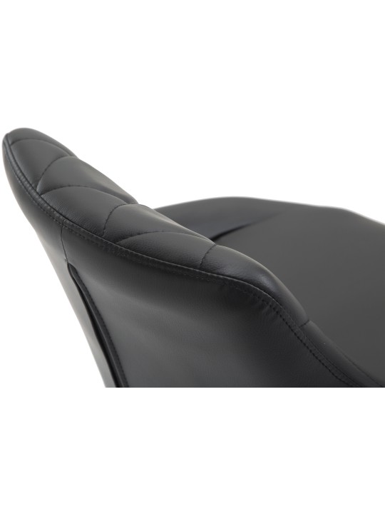 Banqueta alta Lazio em pele sintética, preto