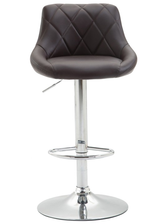 Banqueta alta Lazio couro sintético cromado, castanho